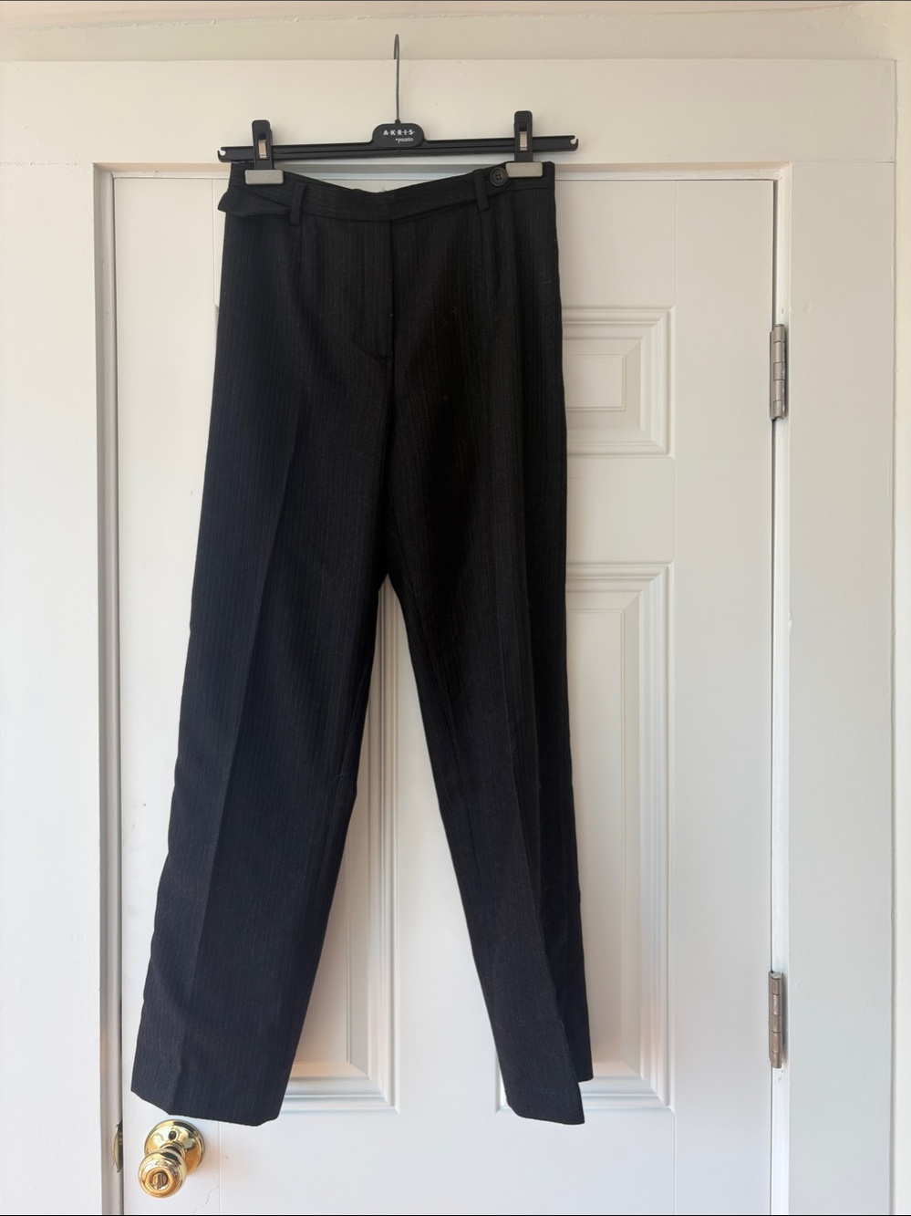 Loro Piano fabric Black Pinstripe Women's Trousers